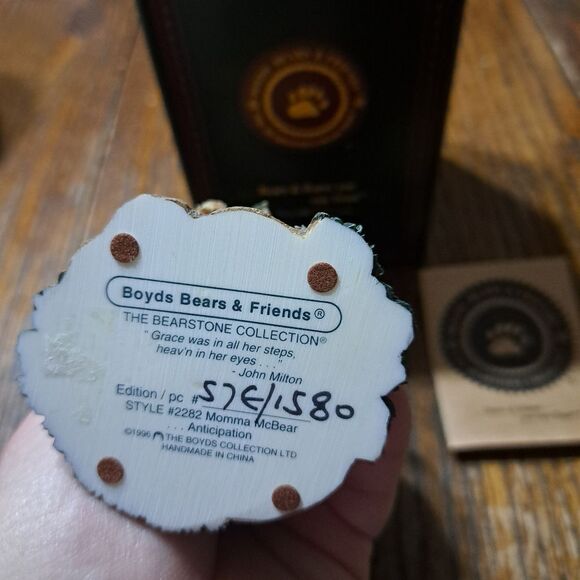 Vintage 1996 Boyds Bears The Bearstone Momma McBear Anticipation Figurine #2282 - Picture 7 of 11